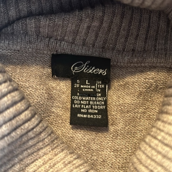 Sisters Soft Cowl Neck Taupe Spaced Dyed Button Detailing Poncho OSFM - Picture 10 of 11